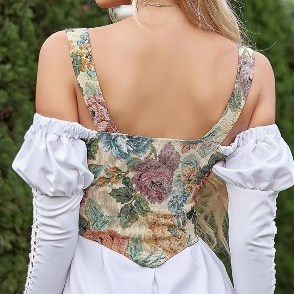 XL, floral corset